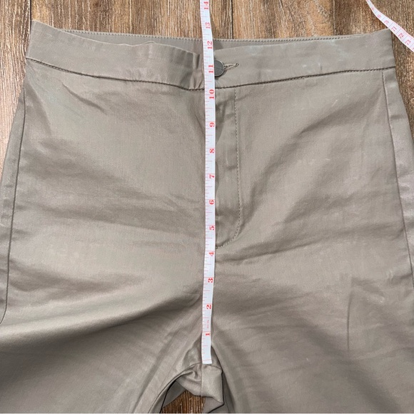 Massimo Dutti High Waisted Straight Leg Coated Trousers Size 6 Taupe 707 - Picture 3 of 12